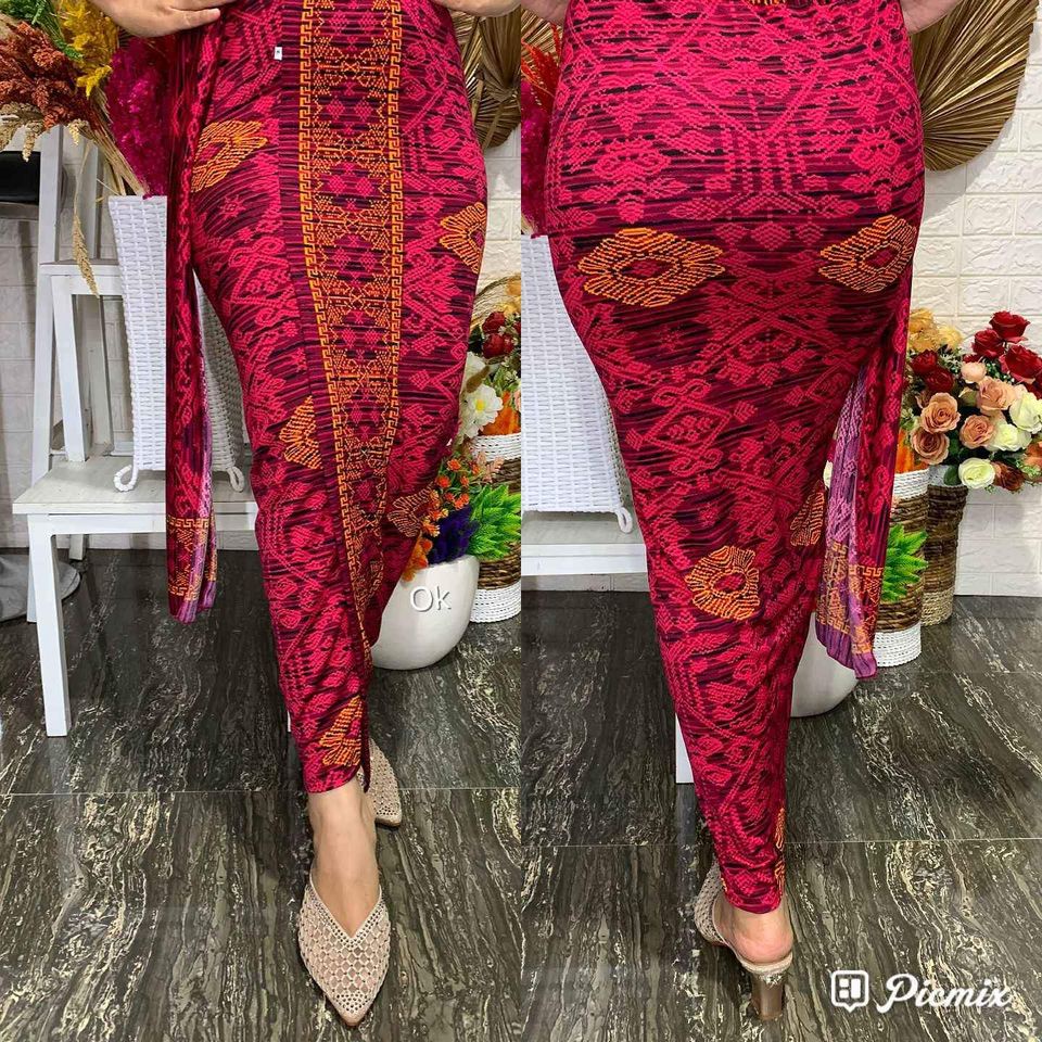 Kamen Jadi Bali Moscref Seseh Set Selendang / Kamen Bali / Kamen Thapki Moscrepe Motif Songket