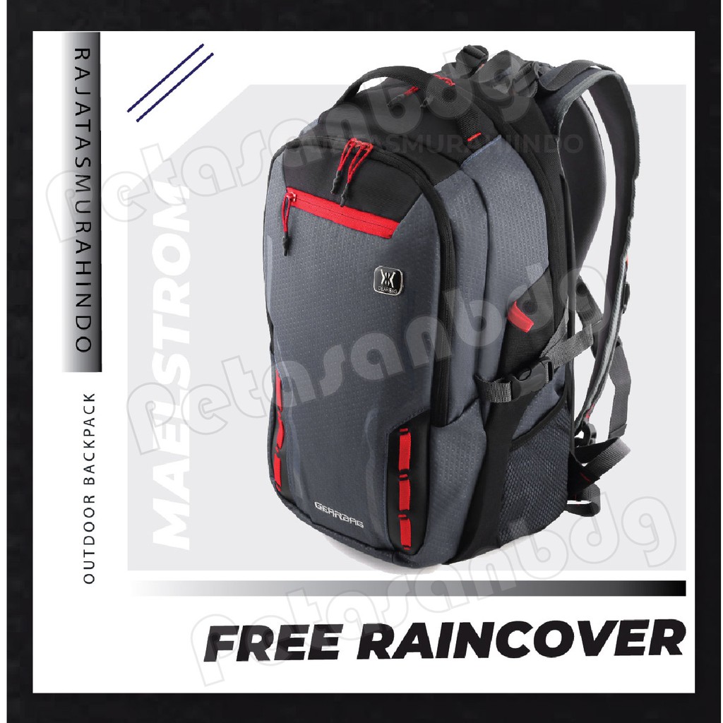 PTS - Tas Ransel Outdoor Pria Gear Bag 13114 - MAELSTROM Laptop Backpack + FREE Raincover Promo Diskon