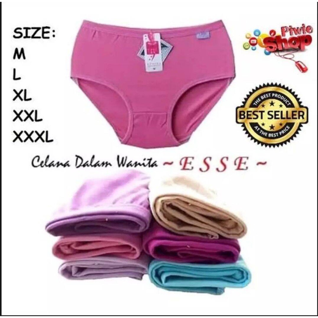 {PROMO MURAH} 6 PCS CELANA DALAM WANITA DEWASA PITTERPATTER  POLOS MULTIWARNA IMPORT PREMIUM   UNDIES