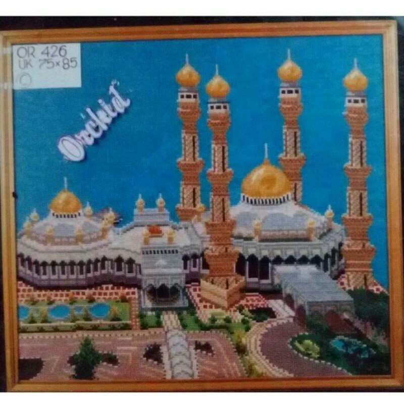 Paket kristik orchid masjid kubah emas OR426