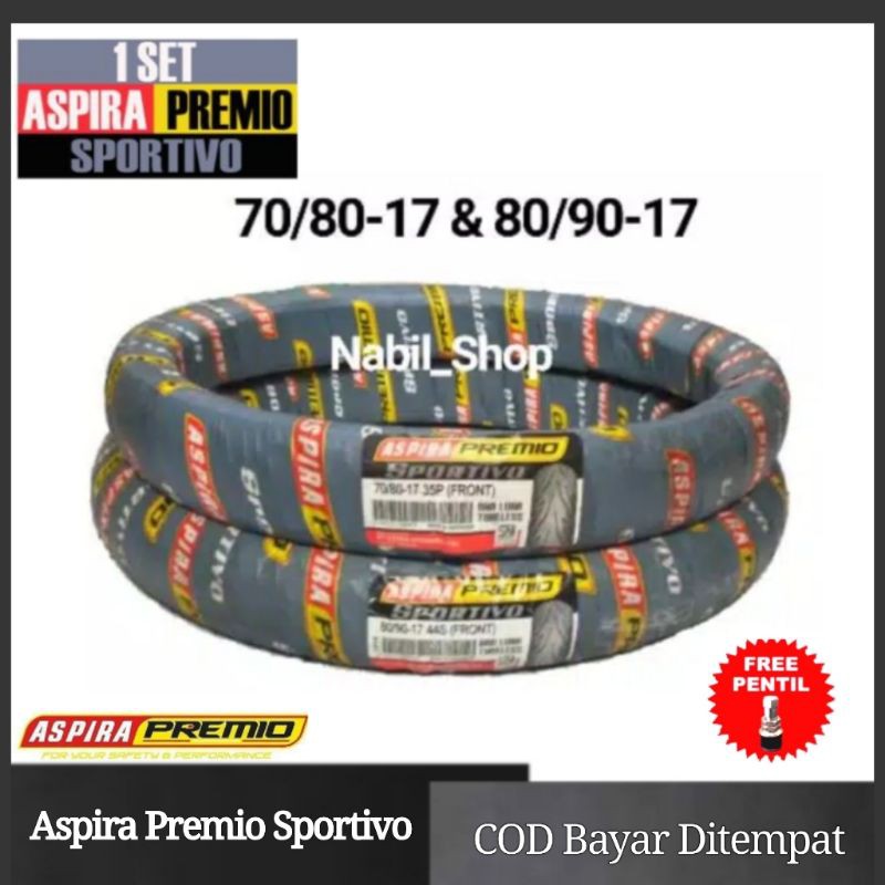 Paket Aspira Premio Sportivo 70/80-17 dan 80/90-17 Tubeless