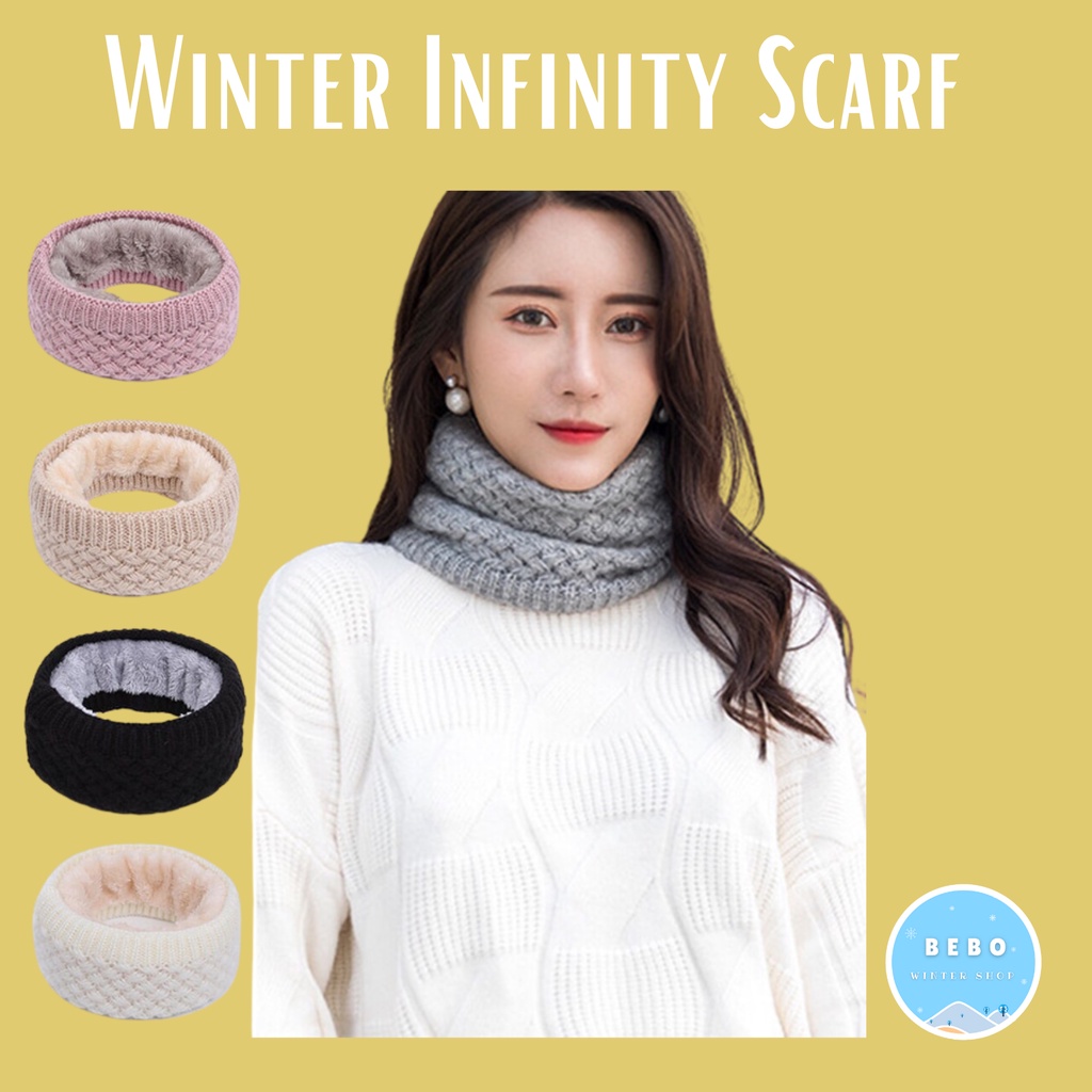 Syal hangat bulu rajut All size musim dingin Winter Infinite scarf