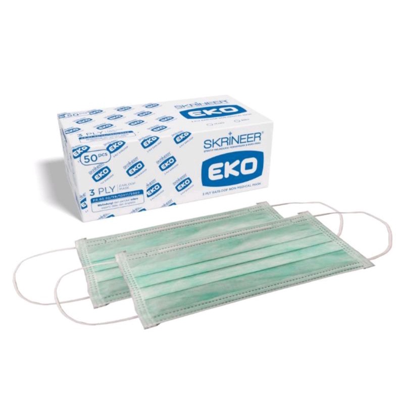 Masker skrineer Eko 3 Ply isi 50 Pcs