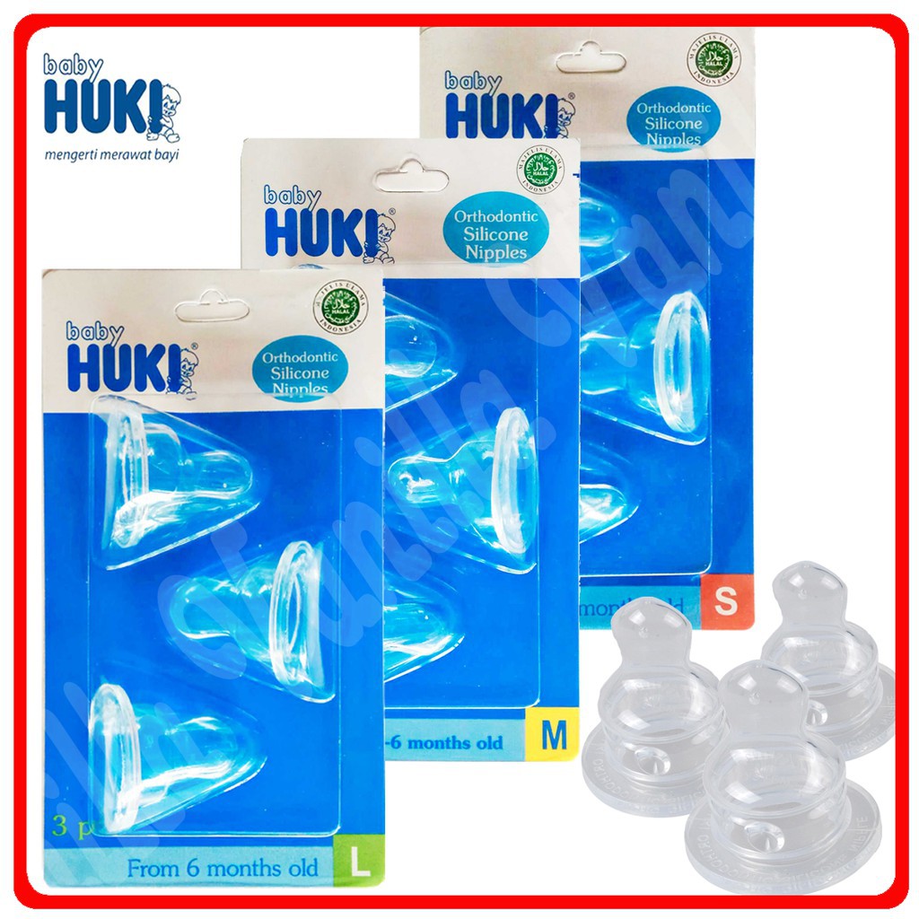 Huki Dot Orthodontic Silicone Nipple Blister Isi 3 Pcs Dot Huki Bayi  Huki Dot Bayi-BELLA SHOP