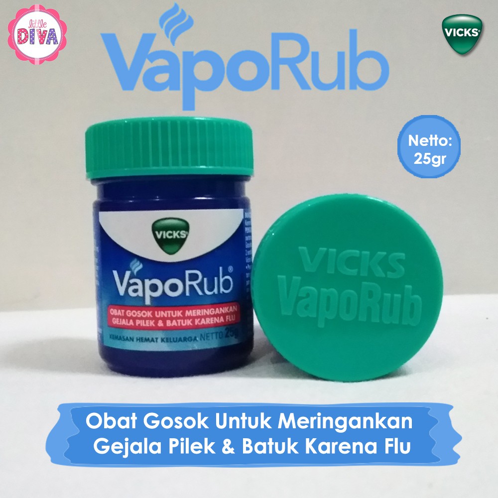 OBAT GOSOK Pilek &amp; Batuk VICKS VAPORUB 25gr - Kemasan Hemat Keluarga - Obat Gosok untuk Pilek &amp; Batuk Karena Flu ens