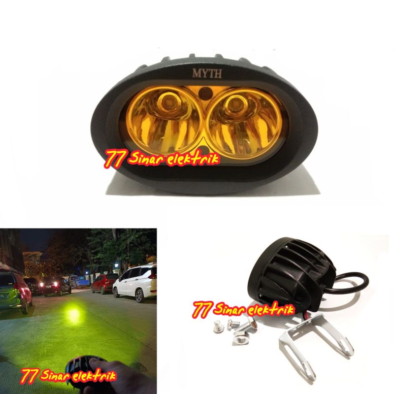 Lampu Tembak Sorot LED 2 Mata Owl Mv Kuning MYTH 3 Mode 20 Watt Lampu Tembak Led Motor Mobil