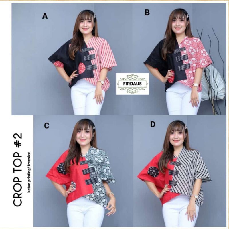 CROP TOP BATIK KONDANGAN SERAGAMAN MODERN KEKINIAN MURAH PESTA