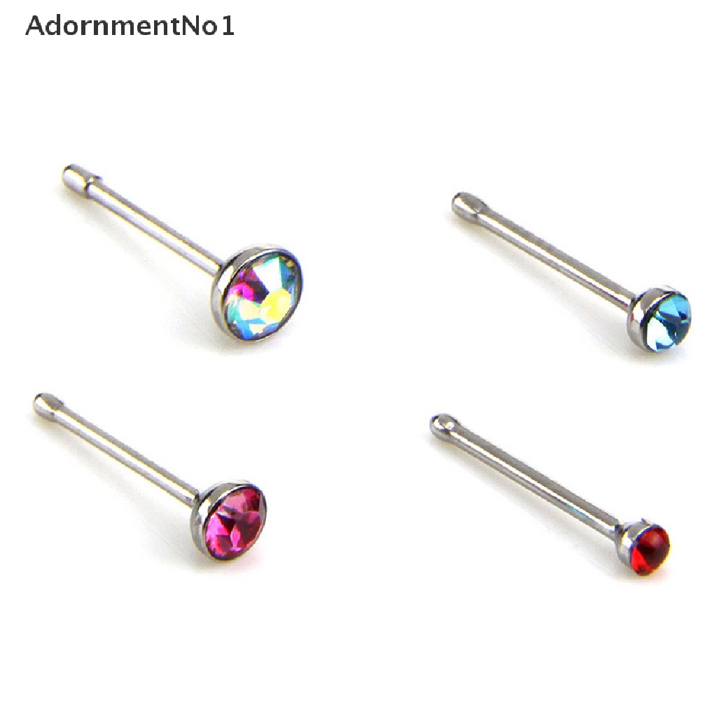 (AdornmentNo1) 60pcs / Set Anting Tindik Hidung Aksen Kristal / Berlian Imitasi Bahan Stainless Steel Untuk Wanita