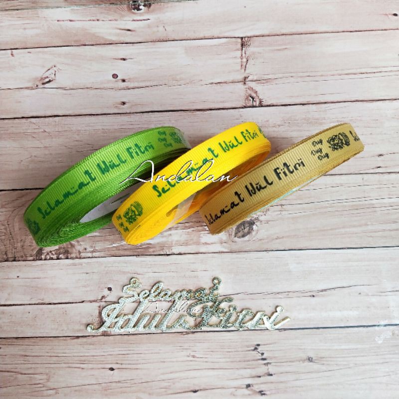 

Pita Idul Fitri Lebaran Grossgrain 1.25cm arabic PER YARD