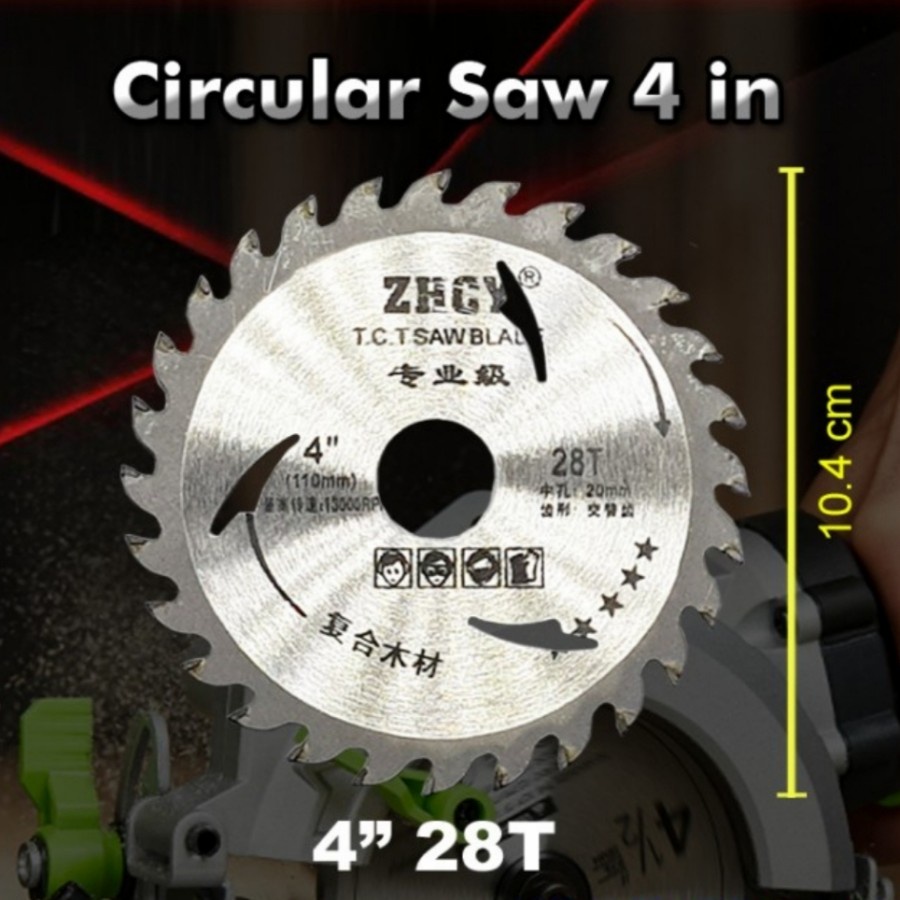 Mata Gergaji ZHCY 4 inch 28T / Mata Gerinda / Mata Pisau Gurinda Potong Circular Saw Blade Grinder 4&quot;x28T 4inch 4&quot; 28 T