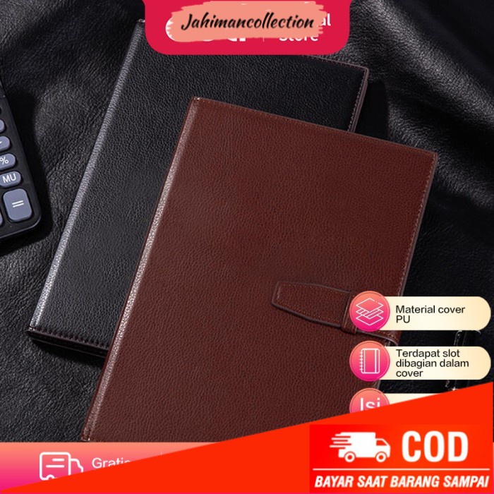 

✨ BISA COD ✨ Deli Leather Cover notebook / Buku Tulis Sampul Kulit 16k 120Lmbr 7945