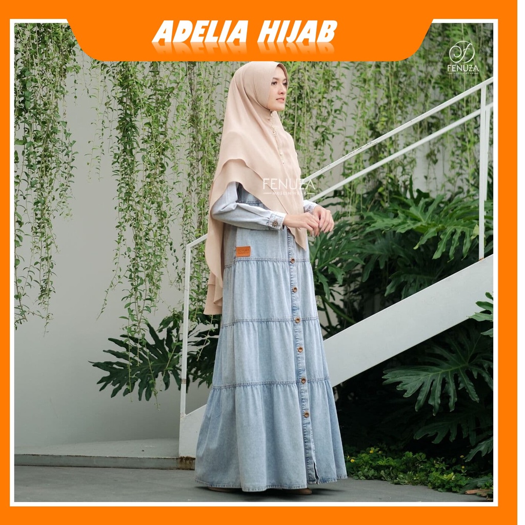 Model Baju Gamis Wanita Terbaru dan Kekinian 2021 Velove Sandwash By Fenuza Muslim Wear Dengan Bahan