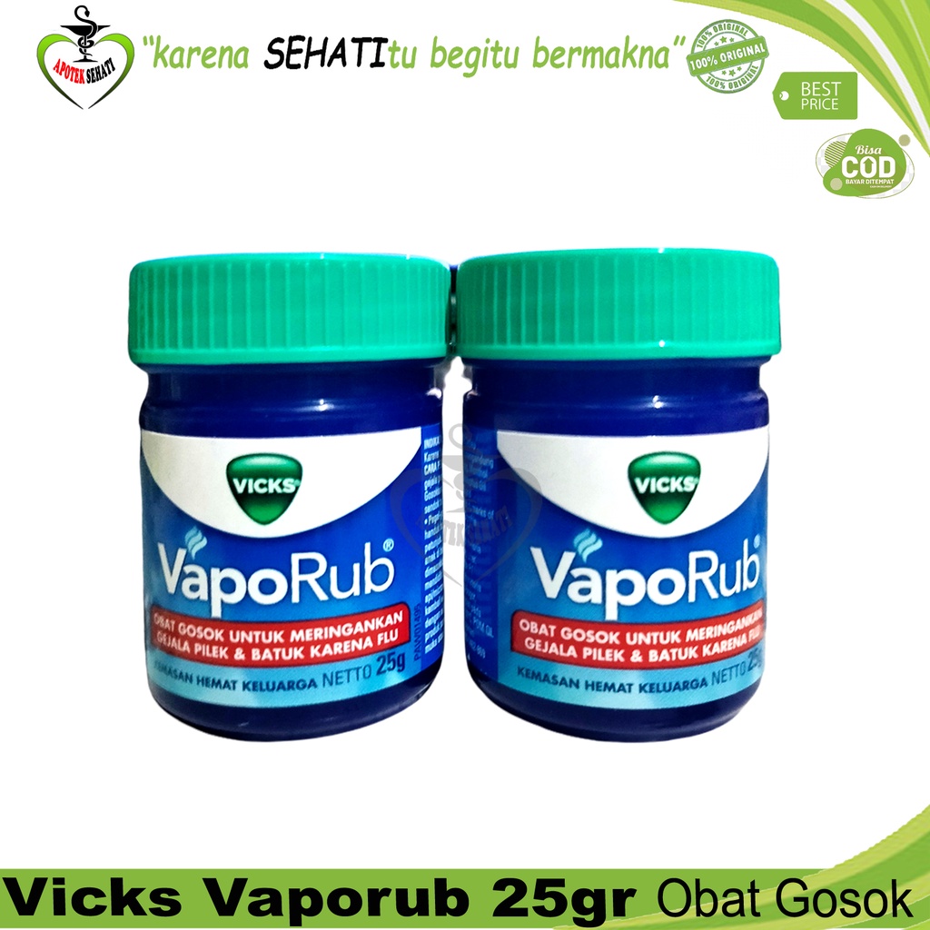 VICKS VAPORUB 25 Gr Meringankan Gejala Pilek Dan Batuk Karena Flu