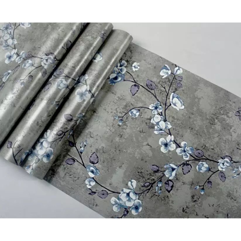 Wallpaper Sticker Dinding Motif RANTING BUNGA SAKURA