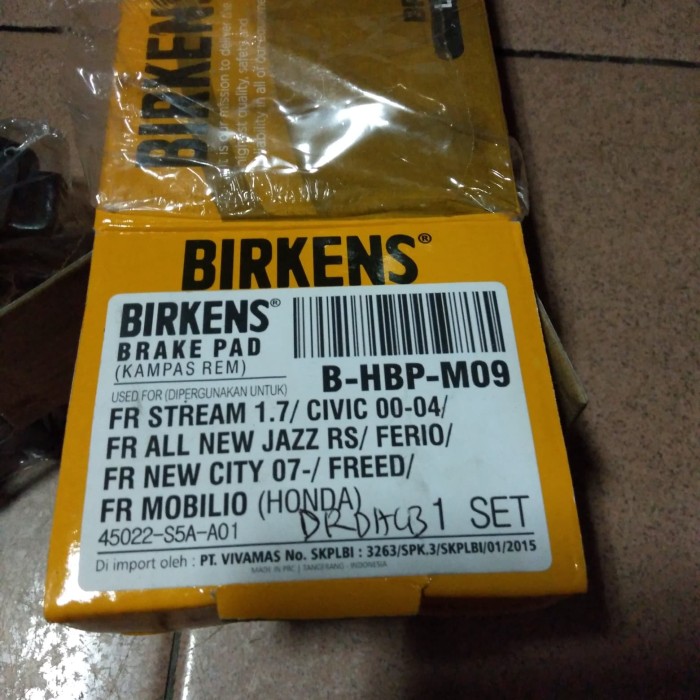 kampas rem depan honda new city 2007