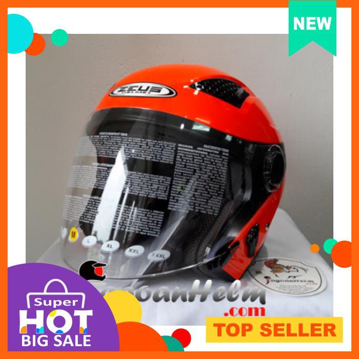 Zeus Helm Zs610 Solid | Neon Orange | Zs 610 Double Visor