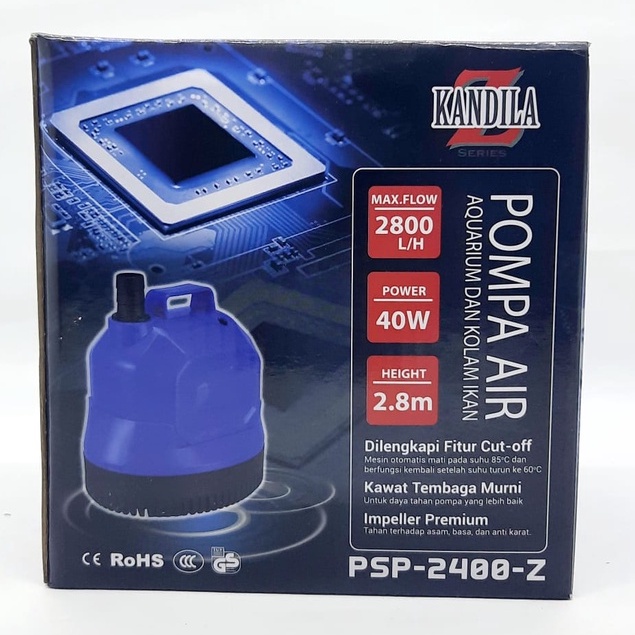 Pompa Air Celup Aquarium Kandila PSP 2400Z Water Pump 2800 LPH Pompa Air Aquarium 40 WATT