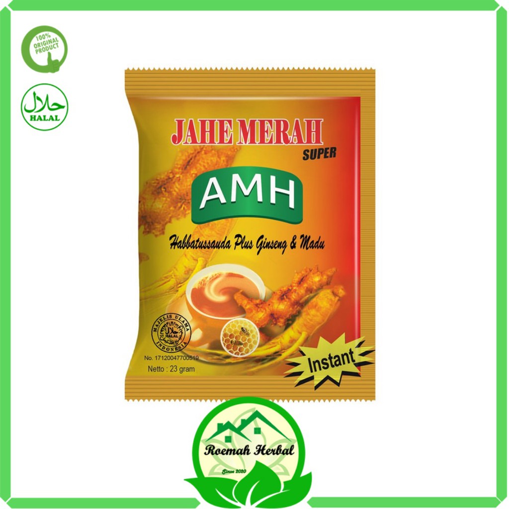 

jahe merah / Jahe Merah Super AMH / sachet / Minuman Jahe Instan Bubuk / jahe bubuk / Untuk Daya Tahan Tubuh /23 gr