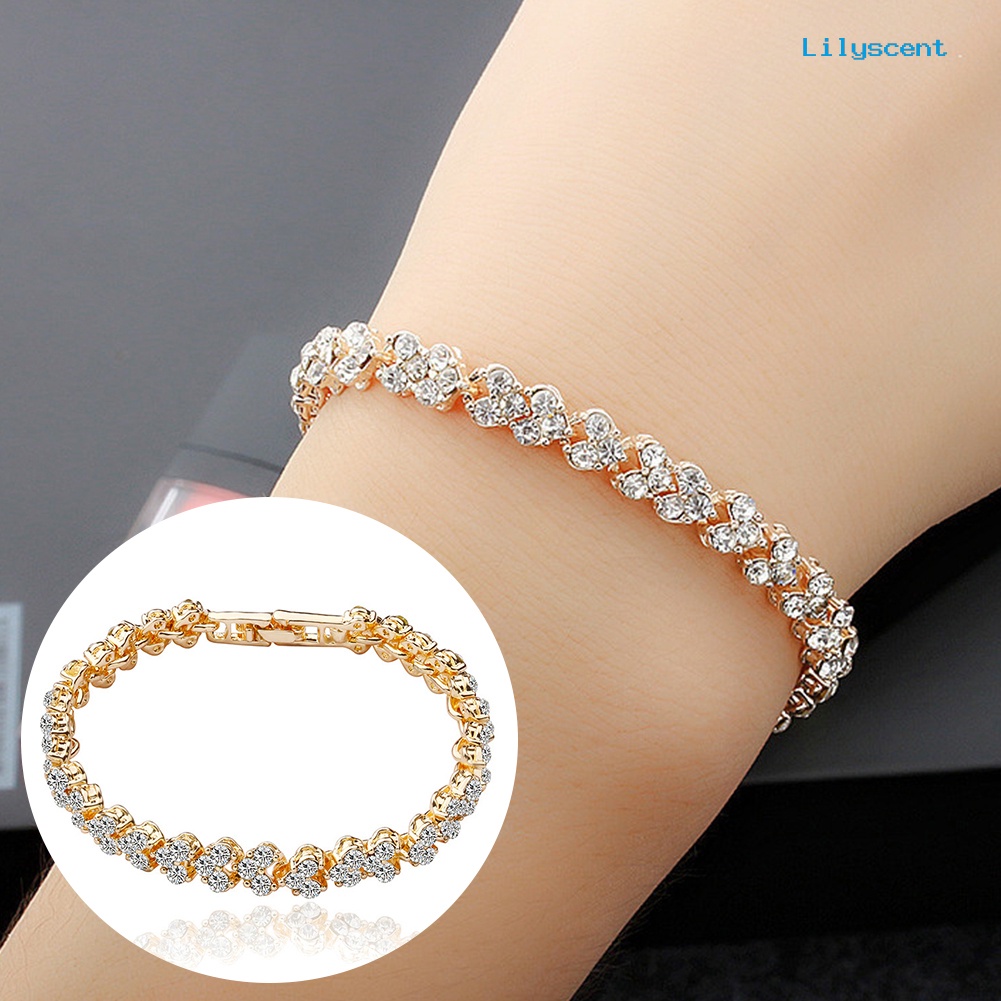 Gelang Bangle Cubic Zirconia Inlaid Untuk Wanita