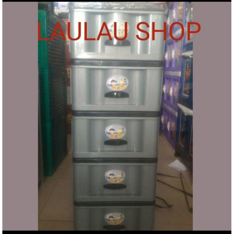 RR561 Laci Baju Susun 5 Yoko Plastik Kualitas Shinpo / Lemari Pakaian Box Mainan Barang Tempat