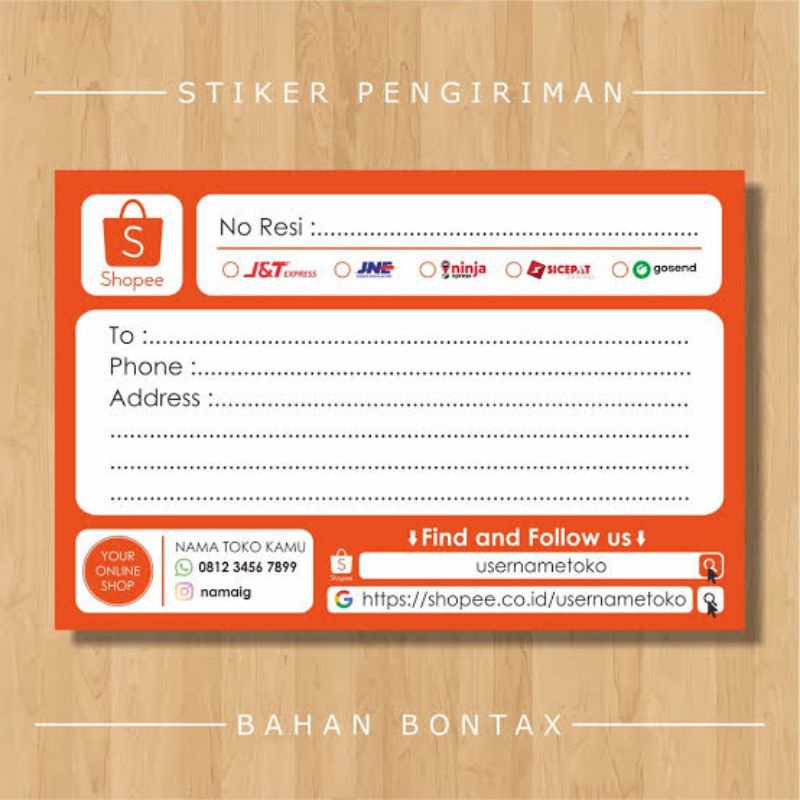 

LABEL PENGIRIMAN OLSHOP SHOPEE 100 LEMBAR