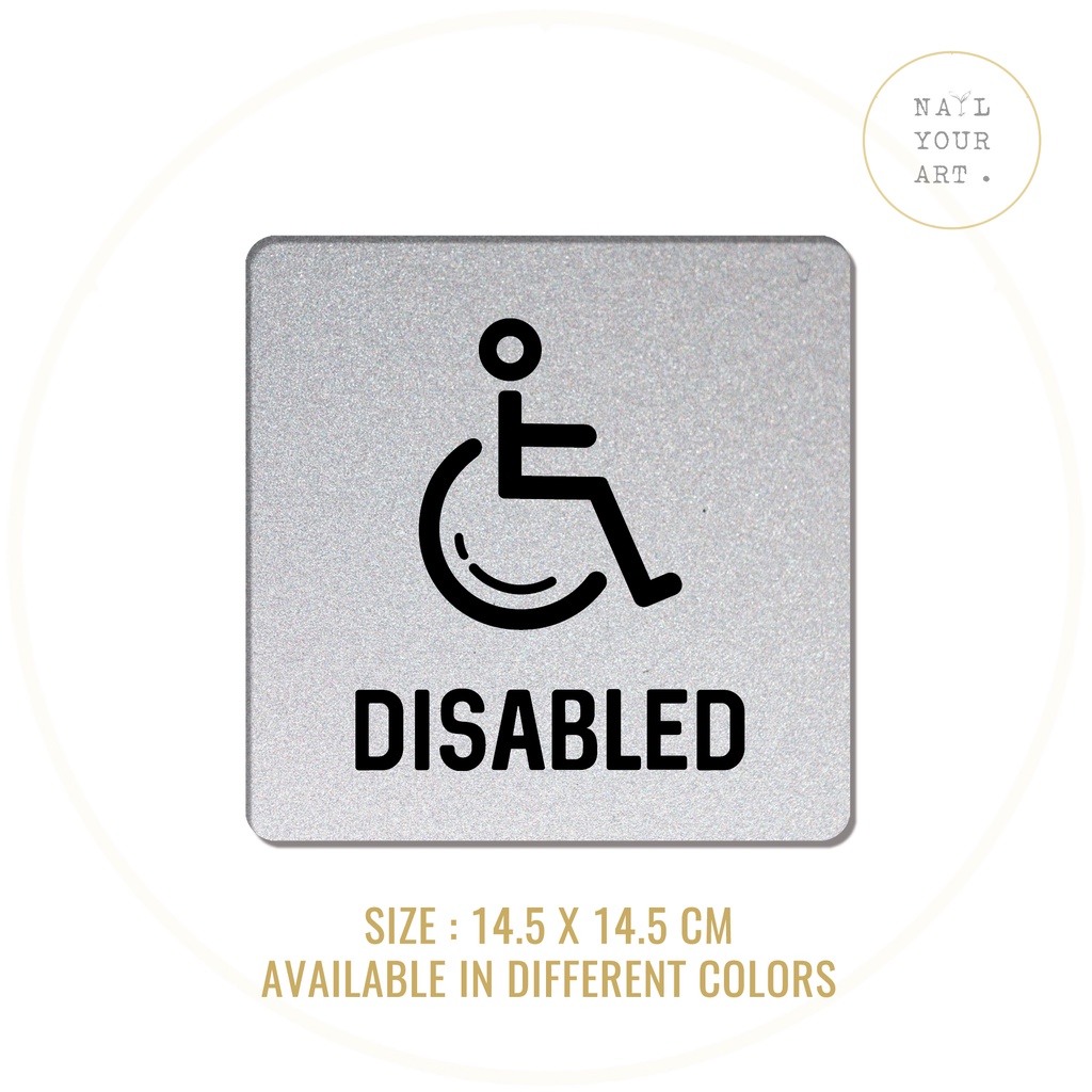 Sign Akrilik Double Tape - DISABLED 14.5 X 14.5CM