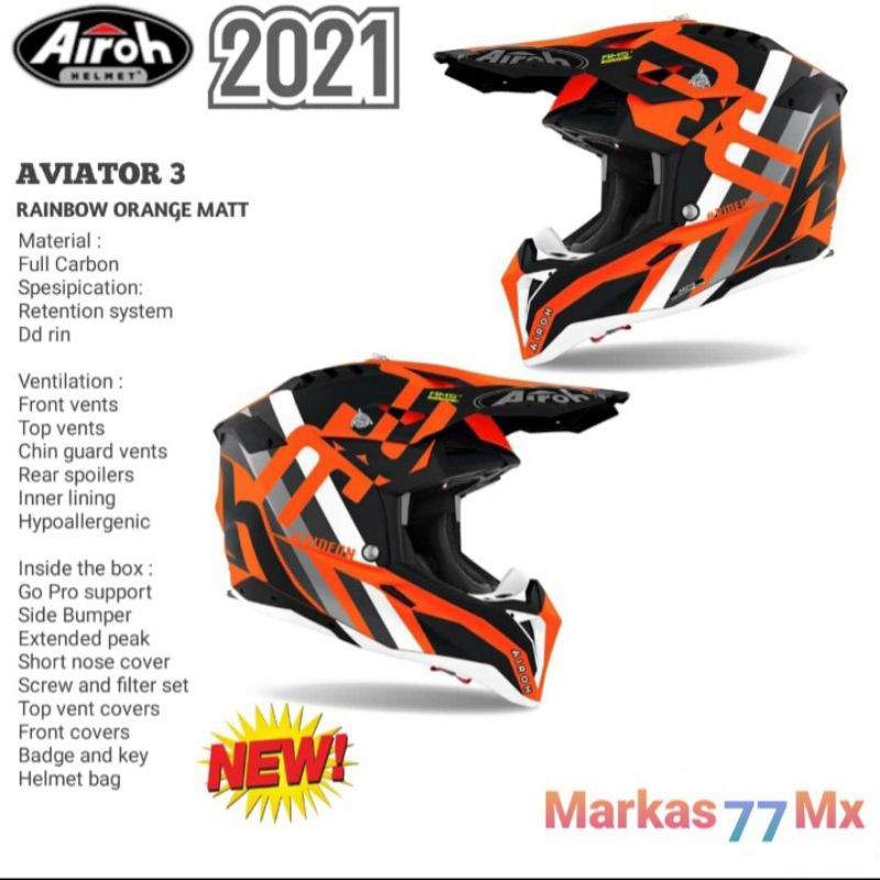 HELM CROSS AIROH AVIATOR 3 NEW HELM AIROH AVIATOR 3 NEW ORIGINAL AIROH AVIATOR