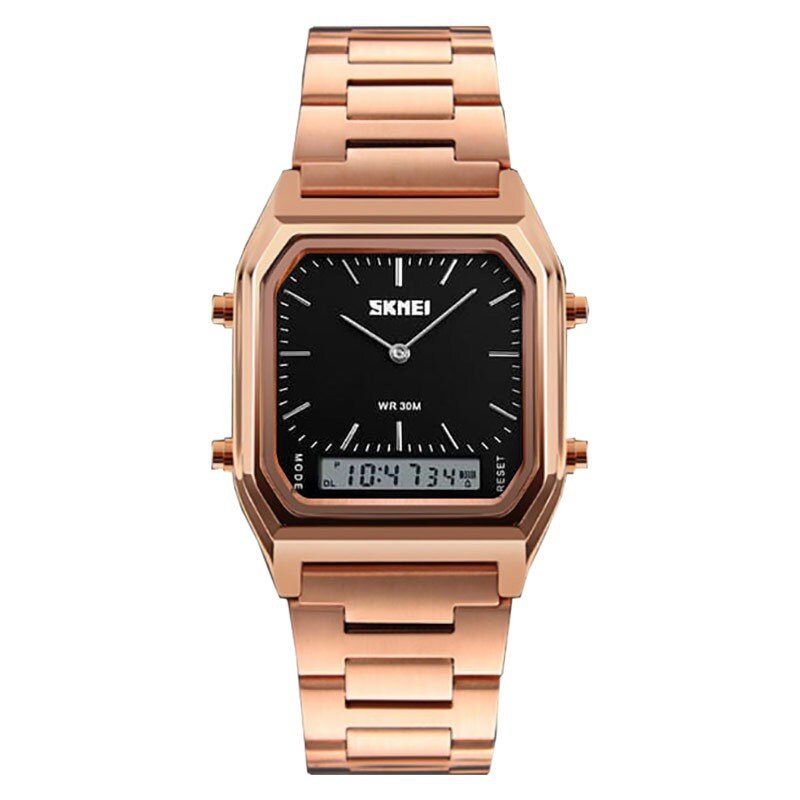 Jam Tangan Pria / SKMEI 1220 Men Stainless Steel Digital Dual Time / Jam Tangan AD Original / SKMEI