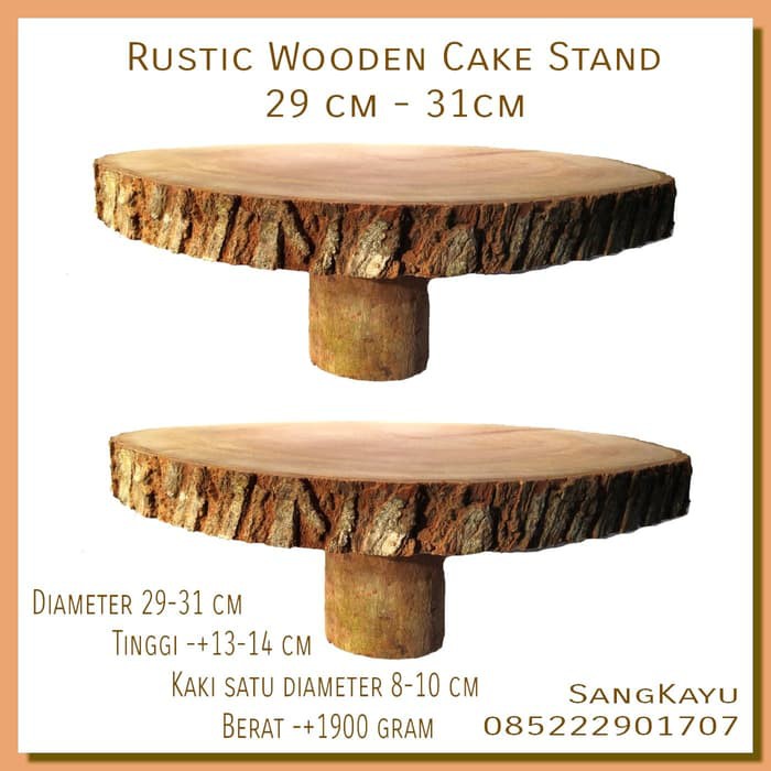 Cupcakes stand one tier 29-31cm tatakan alas kue kayu dessert plate