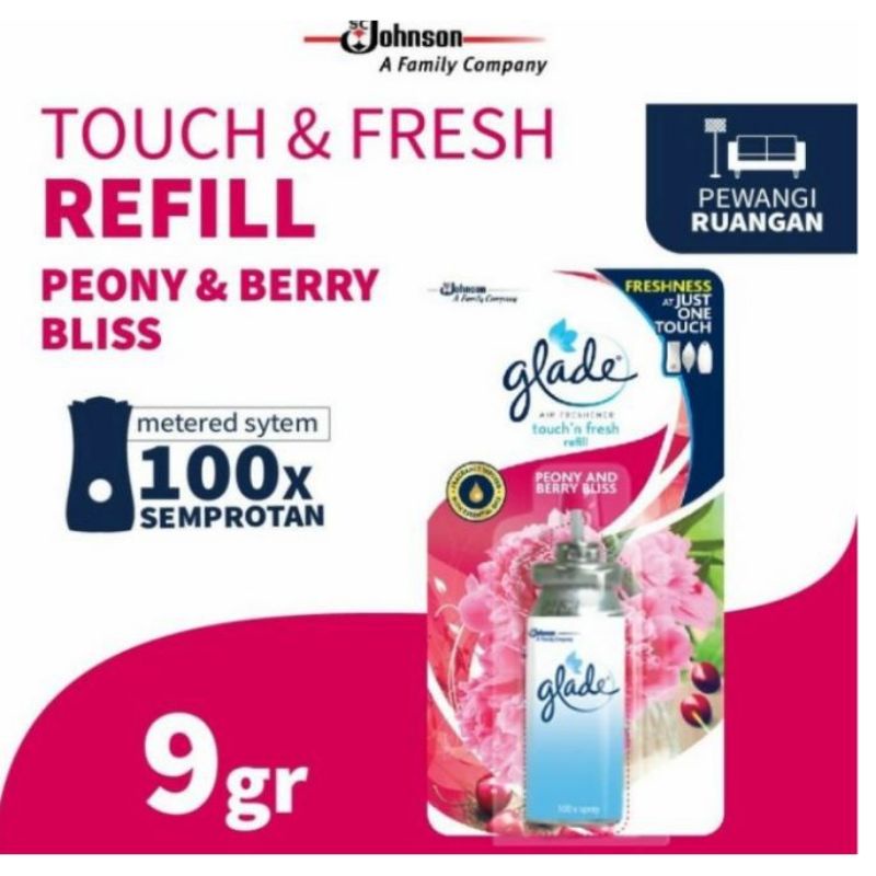 Glade Touch N Fresh Bullet REFILL Summer Bouquet / Ocean Escape / Romantic Lavender / Lemon Fresh Pengharum Ruangan Semprot