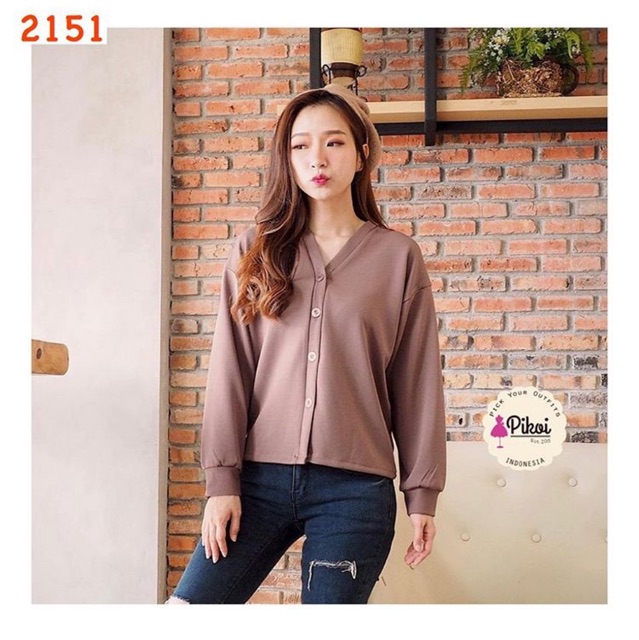 Cardigan polos wanita / cardigan pink lucu / cardigan scuba murah / cardigan korea lucu murah / 2151