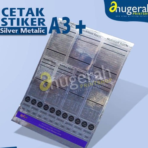 

Cetak Stiker Label Metallic Silver A3+ - Label Produk Makanan - Label Kemasan Custom - Stiker Anti Air