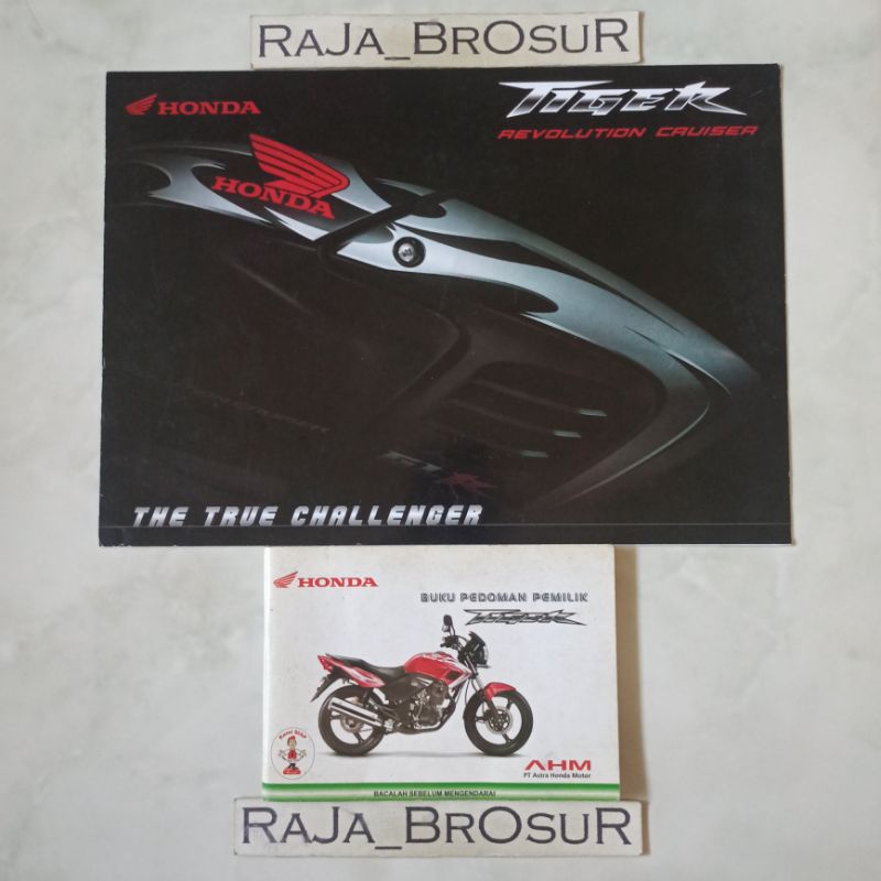 Buku pedoman pemilik/manual book + Poster brosur katalog leaflet jadul lawas Honda Tiger Revolution/