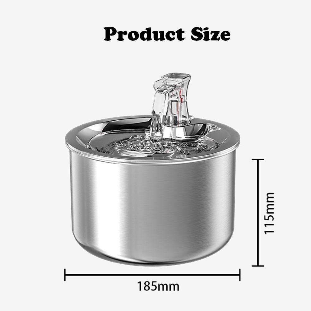 Solighter Pet Water Dispenser Sirkulasi Otomatis Cerdas Stainless steel Mangkuk Minum Senyap