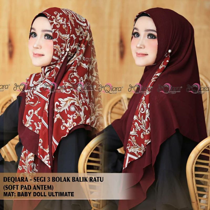 segitiga Bobal Flower Soft Pad by Deqiara Hijab | Segitiga Bobal Ratu Deqiara | Segitiga Bobal | hij