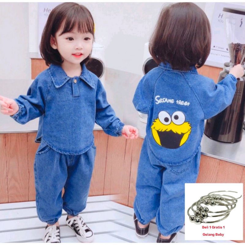 JEANS SET | SETELAN SOFT JEANS DENIM ANAK LAKI-LAKI DAN ANAK PEREMPUAN TERBARU 2022 UMUR 1-5 TAHUN