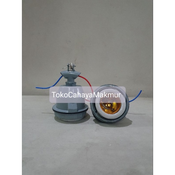 Fitting Gantung E40 Keramik WD Besi / Fiting Lampu E40 Kawat Jalan