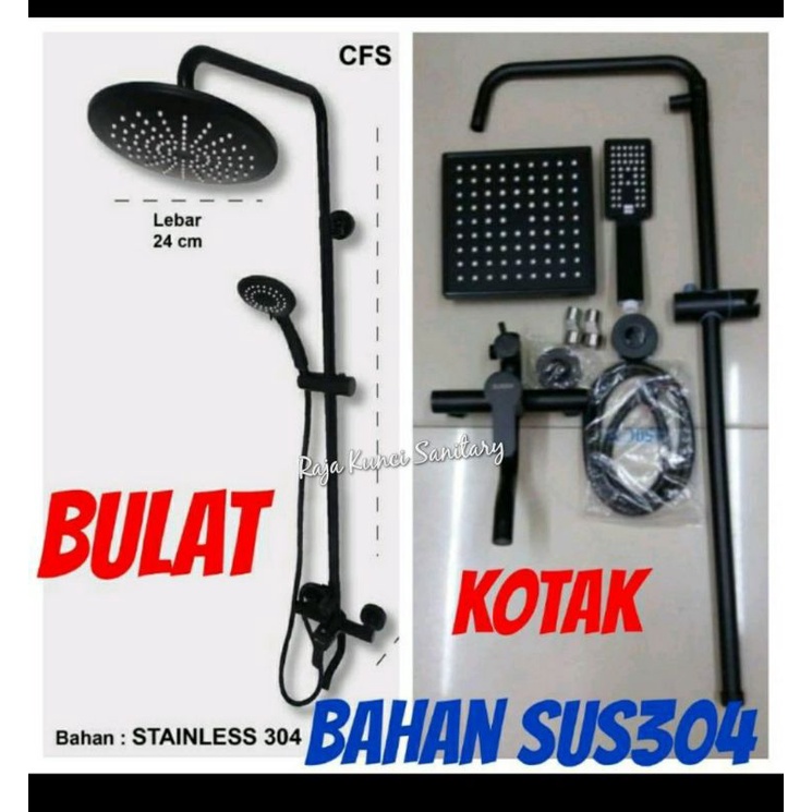 Shower Tiang Column/Shower Set Panas Dingin Stainless SUS 304 BLACK MATTE/GOLD BLACK