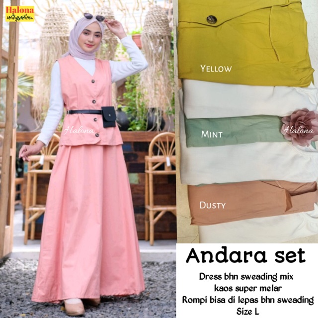 Setelan Muslim Andara Set By Halona