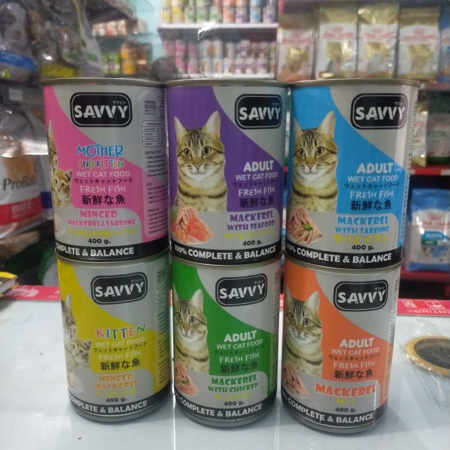 savvy kaleng Makanan Basah Kucing All Varian 400gr - no life cat