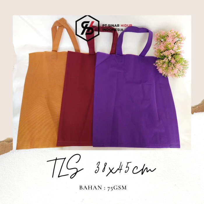 

NEW Tas Kain SPUNBOND Tali Goodie Bag Uk 38 x 45 - Hijau Muda/Tua