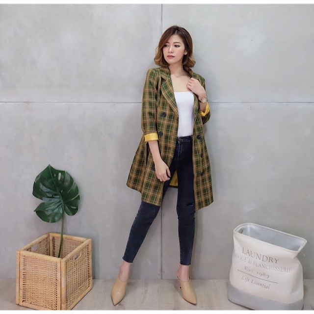 RUBY TARTAN COAT / COAT WANITA IMPORT / COAT WANITA TERBARU / COAT WANITA PREMIUM