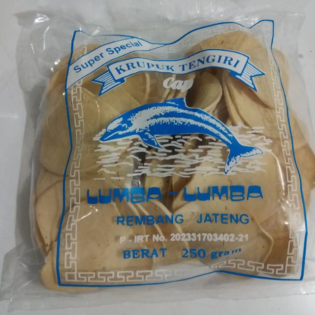 

Krupuk ikan tengiri dan udang super special cap lumba lumba netto 250gr