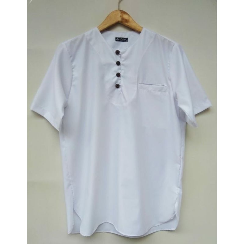 Baju Koko Pakistan Toyobo Pria Lengan Pendek, kurta polos modern casual terbaru-8