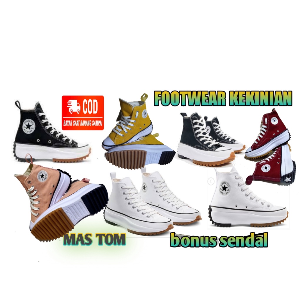 Sepatu Wanita Converse Run star hike jw anderson sneaker wedges hak tinggi quality premium