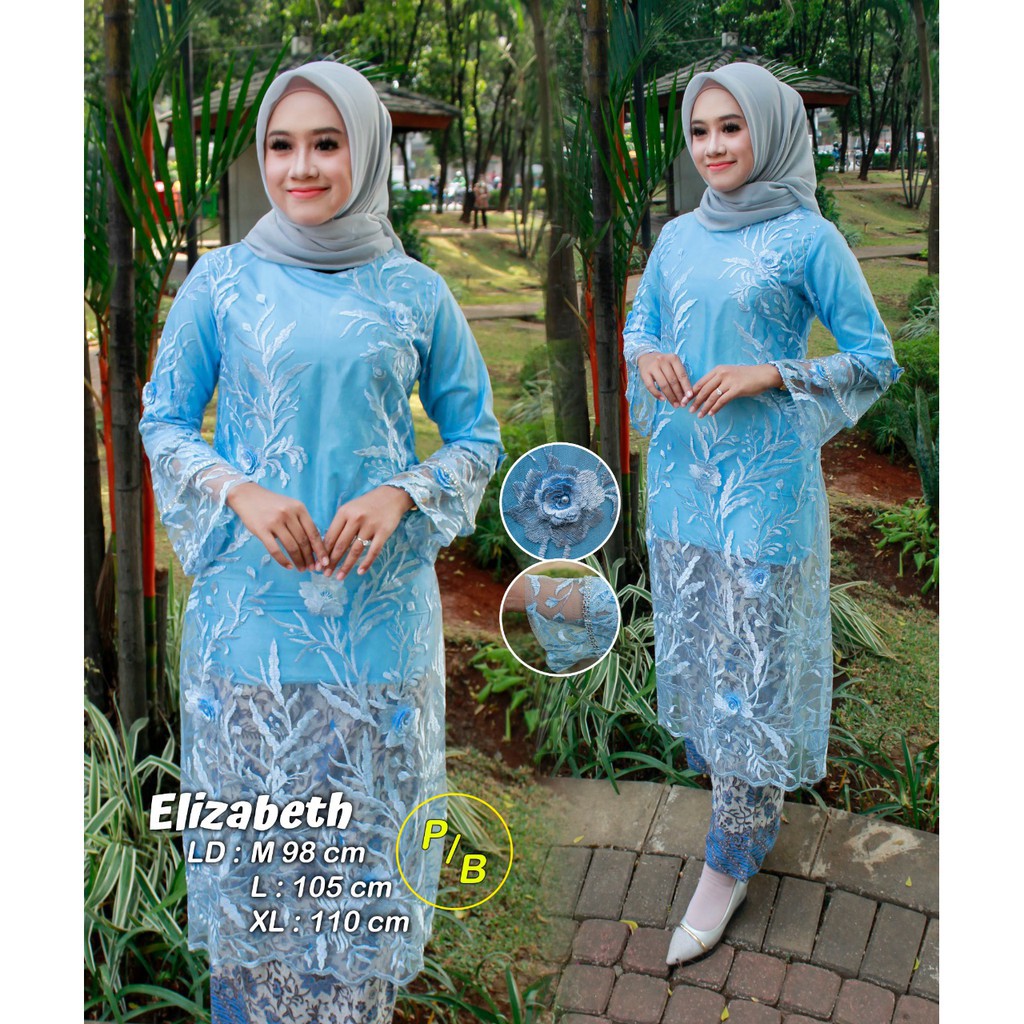 TULLE ELIZABETH/KEBAYA FASHION/KEBAYA CANTIK/PAKIAN WANITA/KEBAYA TULLE/pakaian wanita/kebaya kebaya