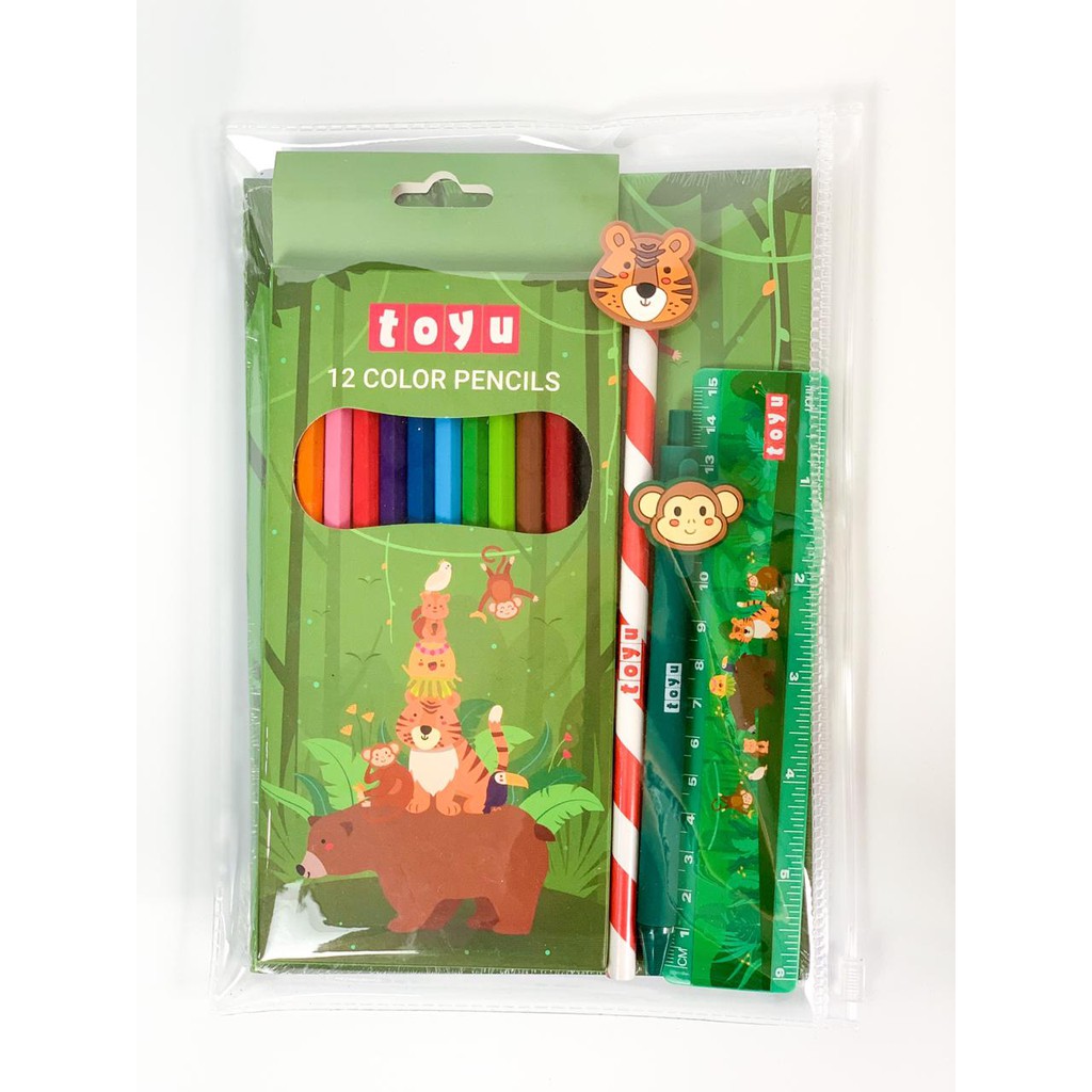 

Toyu Bundling Set Alat Tulis Anak Sekolah Karakter Lucu Jungle Hijau