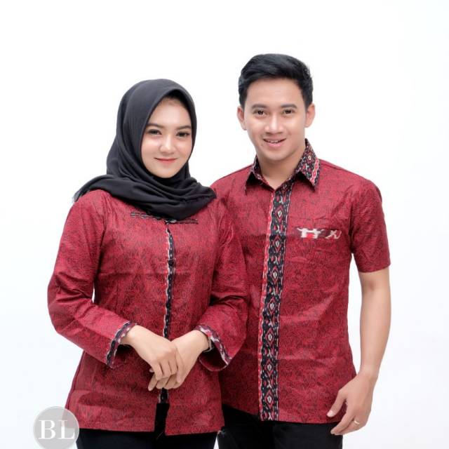 Kemeja hem baju couple batik seragam kantor mega mendung