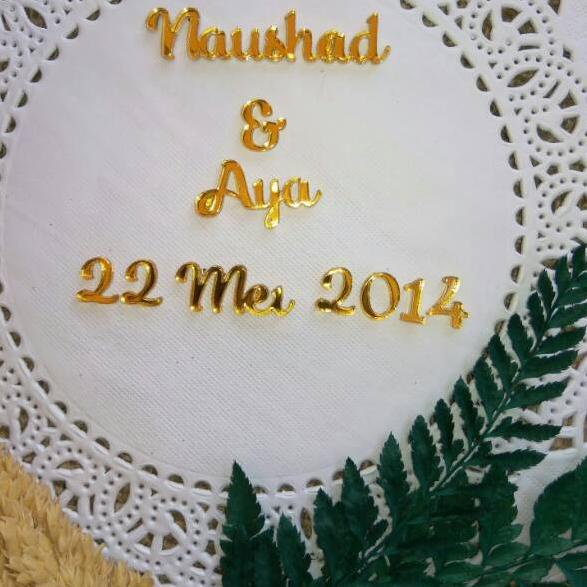 

ㅌ Paket Nama mahar akrilik huruf akrilik gold silver で