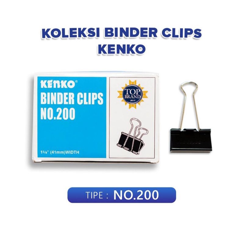 

Binder Clip Kenko No. 200 (1 kotak isi 12pcs)